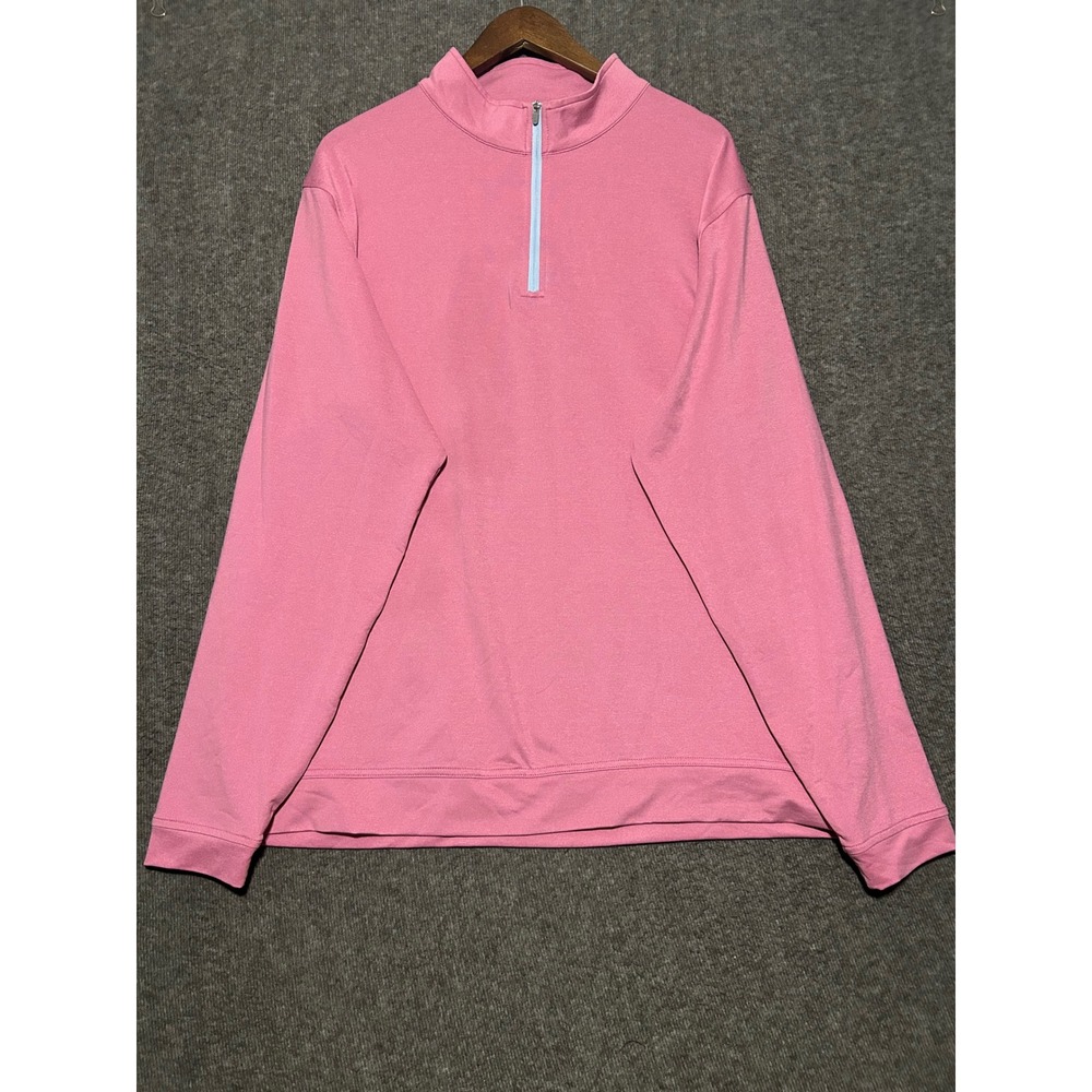 Peter millar perth 1/2 zip pullover mens pink Golf performance stretch 2XL